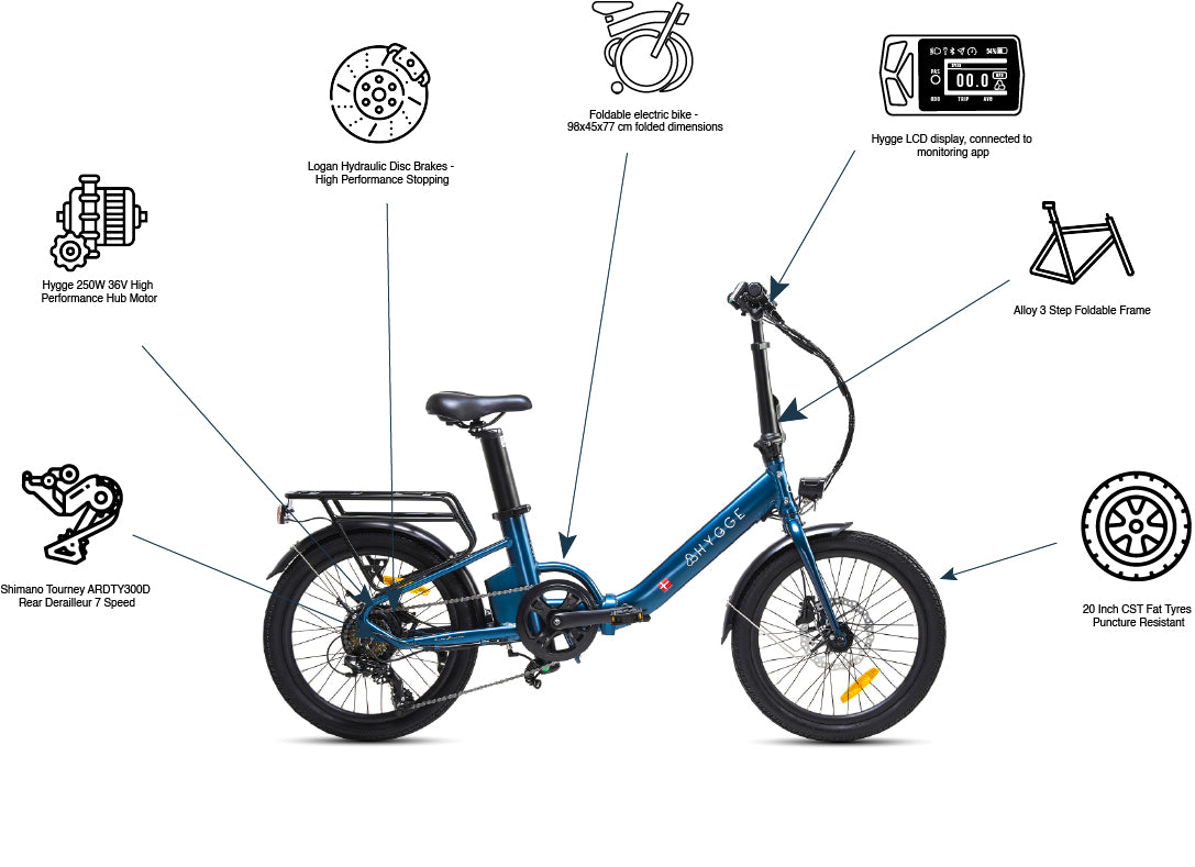 Hygge Virum Step Through Foldable E-Bike 250W